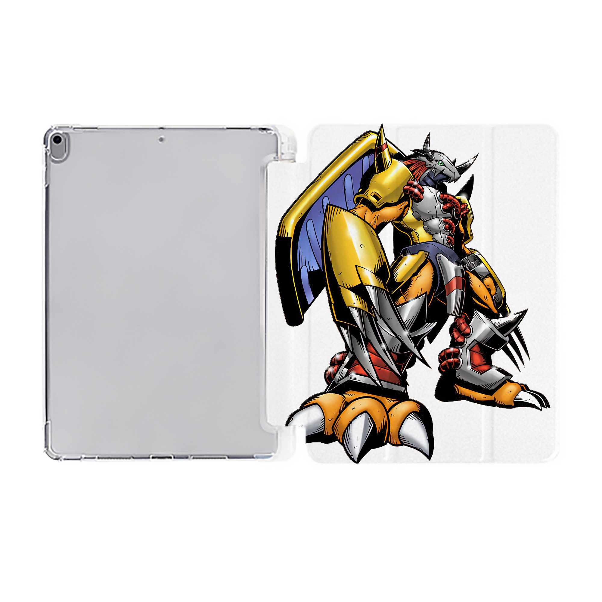 （画像用） Digimon デジタルモンスター/デジモン IPad ケース ペン収納付き 三つ折りスタンド PUレザー×シリコン 対応機種9.5/10.5/10.9インチ